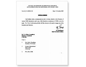 Office Order of Banned Communications (oral or written) with Directors of various CSIR Laboratories and to any of the Scientists or employees of CSIR