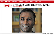 Article in TIME on by Doug Aamoth: The Man Who Invented Email